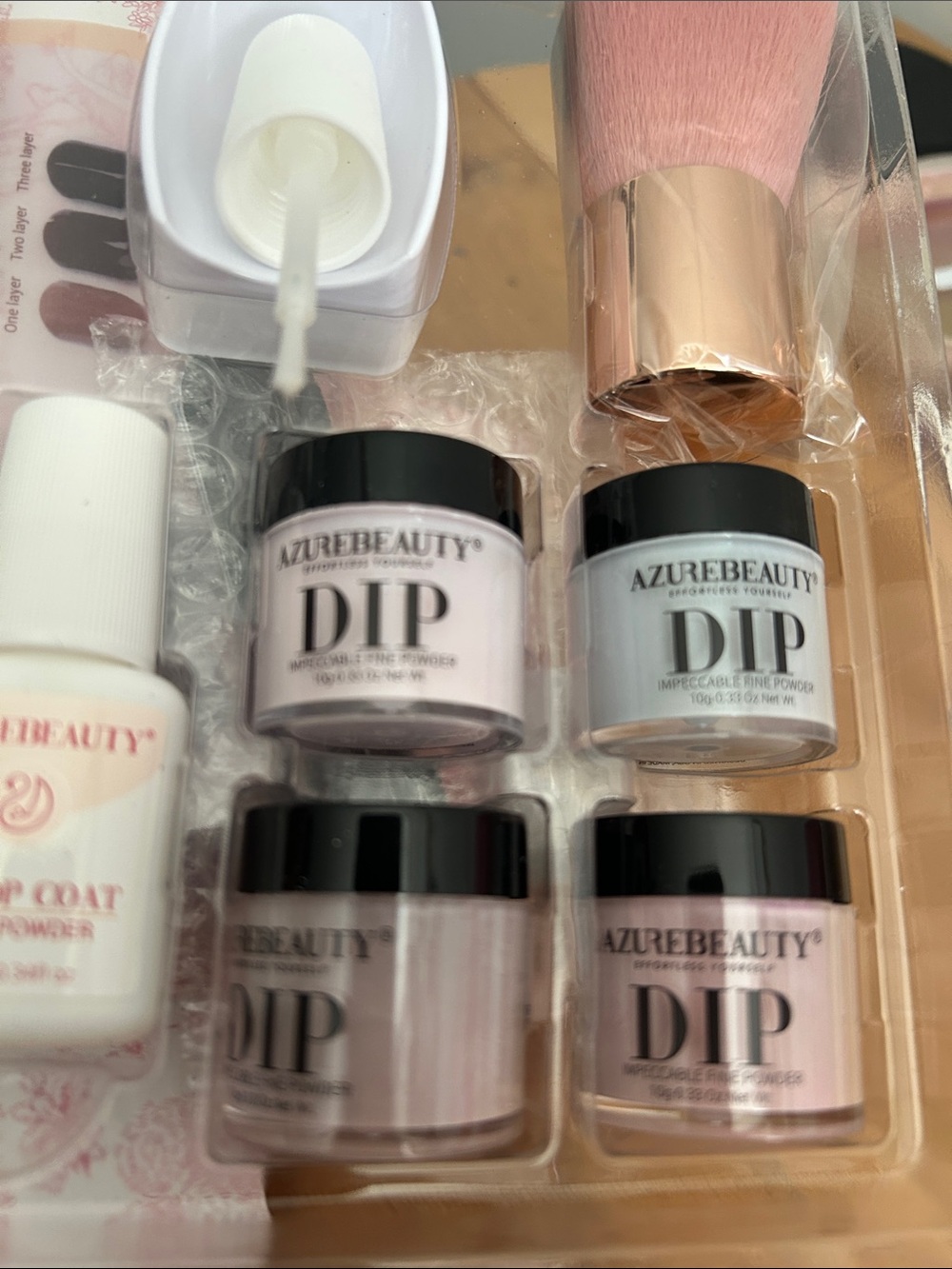 Pink Dip Powder Nail Kit with Brush - At-Home Salon Set - Picture 3 of 5